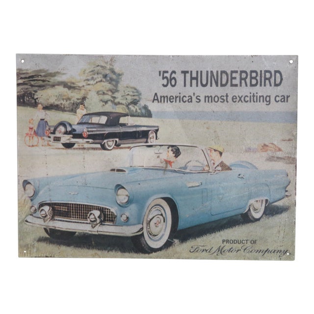 56 Thunderbird Vintage Look Ford Motor Company Out of Print Metal Sign 4704b For Sale
