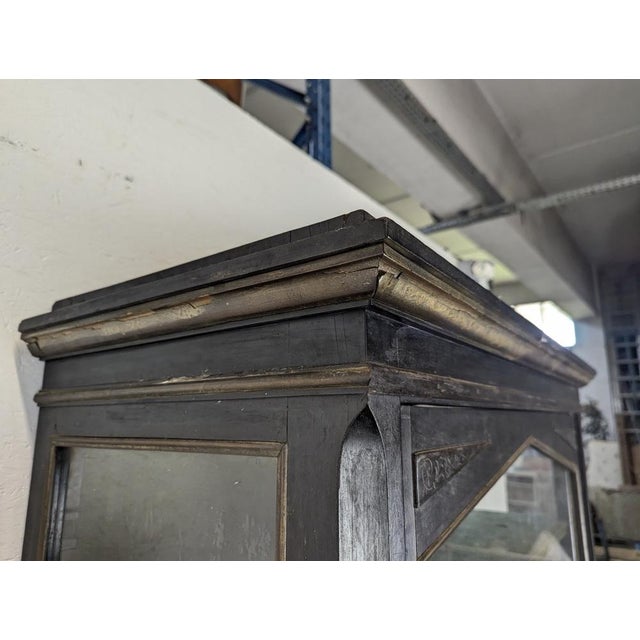 Brown Napoleon III Display Cabinet with Porcelain Plaque For Sale - Image 8 of 14