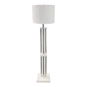 1970's Modernist Chrome & Lucite Column Floor Lamp
