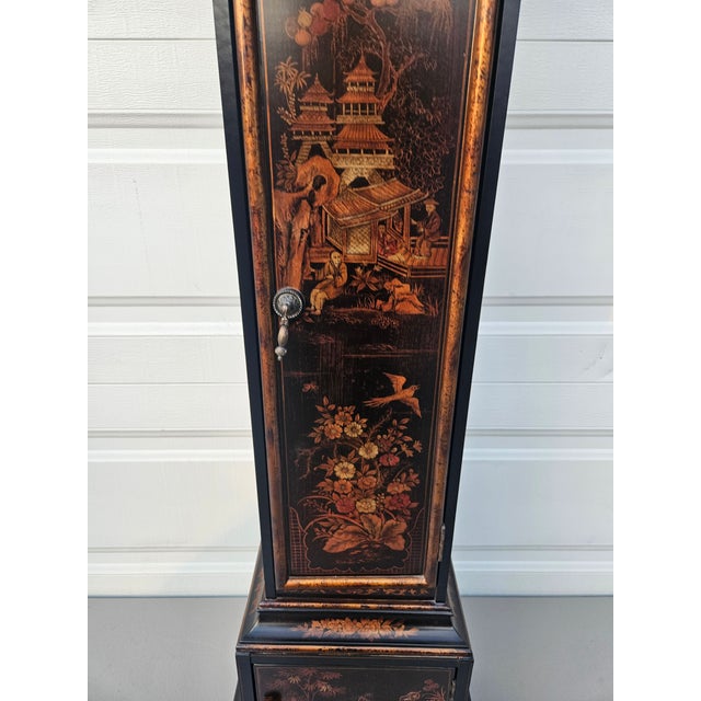1990s Ethan Allen Chinoiserie Grandmother Floor Clock Asian Inspired Paint Decorated For Sale - Image 12 of 12