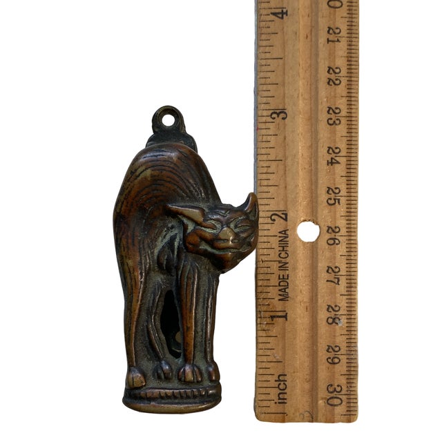 Vintage 1970s Brass Witches Cat Door Knocker Chairish