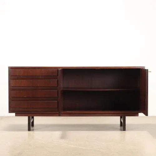 Wood Vintage Sideboard in Exotic Wood Veneer, 1960s For Sale - Image 7 of 7
