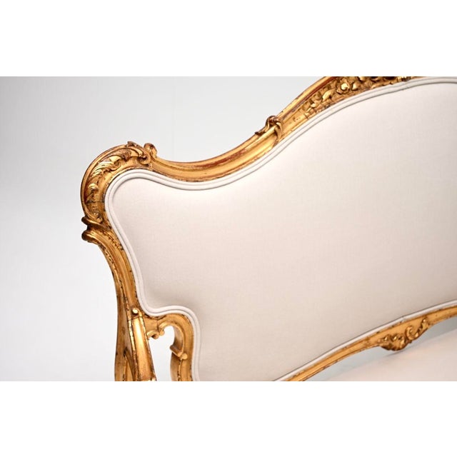 Antique French Carved Gilt Wood Settee, 1890 For Sale - Image 4 of 11
