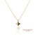 18k(750) Yellow Gold Natural Diamond Cross Pendant Necklace With Chain For Sale - Image 4 of 12