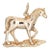 Vintage Horse Charm 14k Yellow Gold Pendant Estate Fine Animal Jewellery For Sale