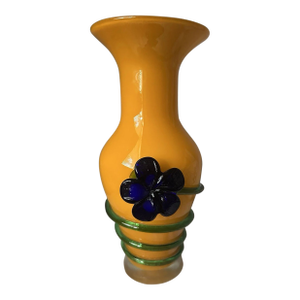 Vintage MCM Murano Style - Hand-Blown Art Glass Vase