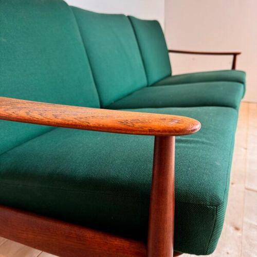 Vintage teak three-seater sofa – denmark (1960s) add a touch of authentic nordic modernism to your living room with this...