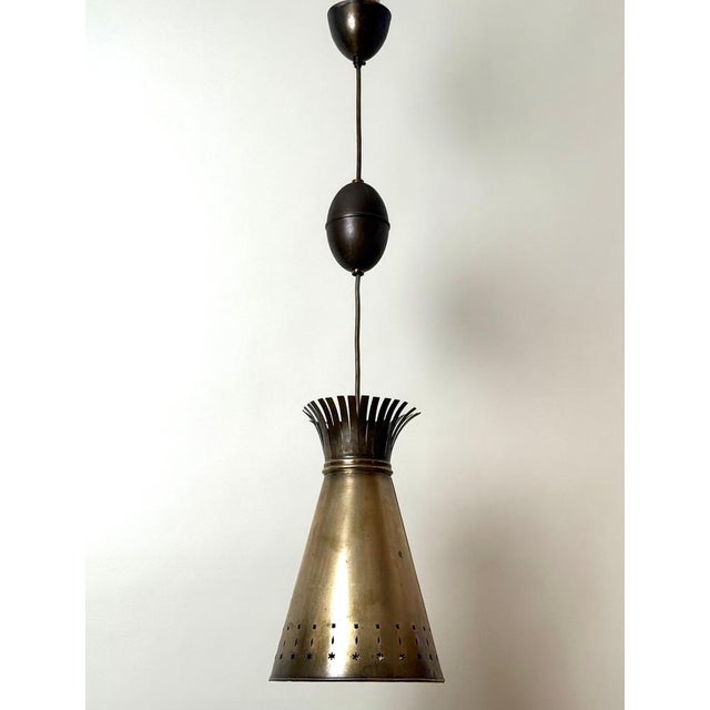 Scandinavian Brass Diablo Pendant Light, 1950s For Sale - Image 15 of 16