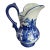 Mid 20th Century Victoria Ware Ironstone Pitcher, Flow Blue Continental Landscape Scene For Sale