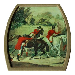 1950s Vintage - Wooden Tray With Hunting Motif For Sale