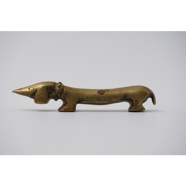 Metal Vintage Brass Dachshund Bottle Opener by Walter Bosse for Herta Baller, 1950s For Sale - Image 7 of 11