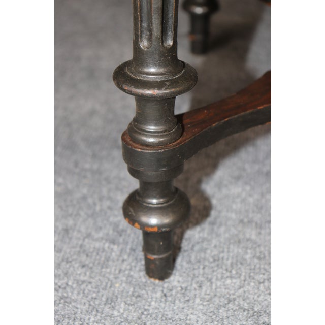 19th C Edwardian Flip Top Napkin Ebonized CardTable For Sale - Image 11 of 12