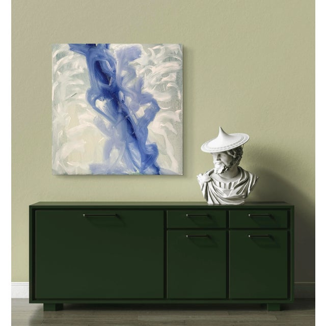 Blue Matthew Izzo Oil Painting on Canvas. Titled Waterfall For Sale - Image 8 of 9