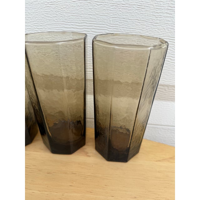 Mid-Century Modern Hazel Atlas Octagonal Grey Tumblers- Set of 4 For Sale - Image 12 of 12