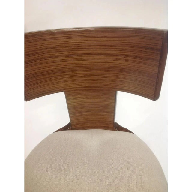 Klismos Style Modern Dining Chairs With Light Zembrano Finish - Set of 6 For Sale - Image 4 of 5
