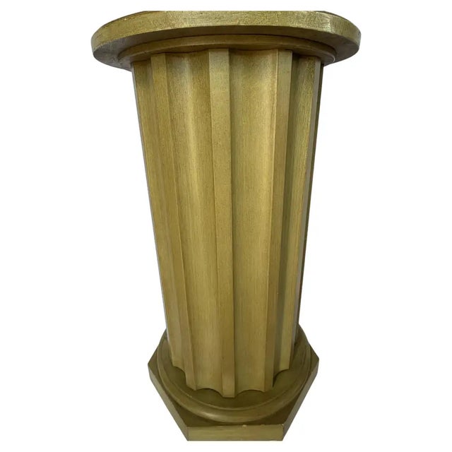 Neoclassical Fluted Column Bar Cabinet Pedestal Side End Table, Vintage Revival For Sale In Philadelphia - Image 6 of 11