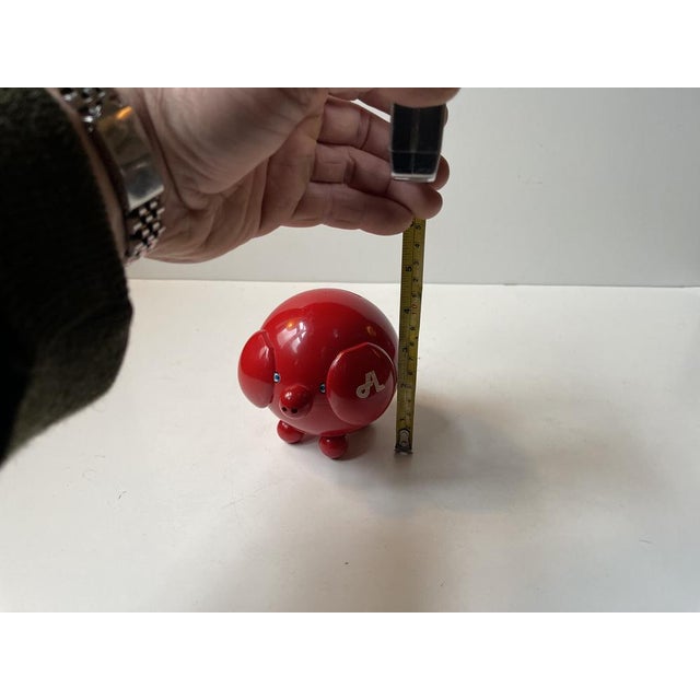 Vintage Optimist Red Piggy Bank by Hans Gustav Ehrenreichs, 1970s For Sale - Image 6 of 9
