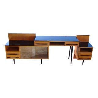 Desk and Cupboard Set by M. Pozar for Up Zavody, Czechoslovakia, 1980s For Sale