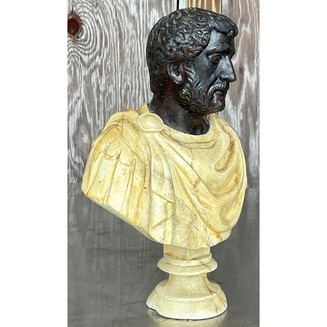 Mid-Century Modern Vintage Boho Hand Painted Bust of Man For Sale - Image 3 of 7