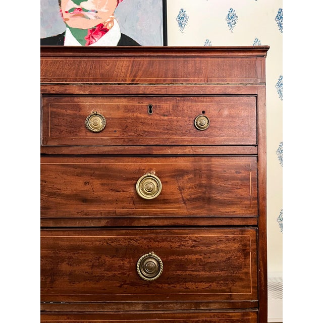 Antique Early 1800s Scottish Neoclassical Mahogany Chest of Drawers With Ebony Inlay For Sale In Richmond - Image 6 of 17