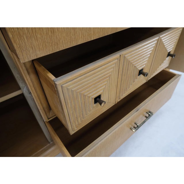 Mid-Century Modern Cerused Oak Mid Century Credenza Sideboard Dresser Cabinet Buffet For Sale - Image 3 of 13
