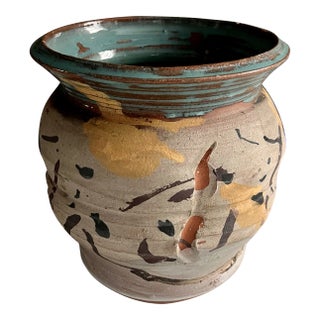 Contemporary Multicolored Ceramic Vessel For Sale