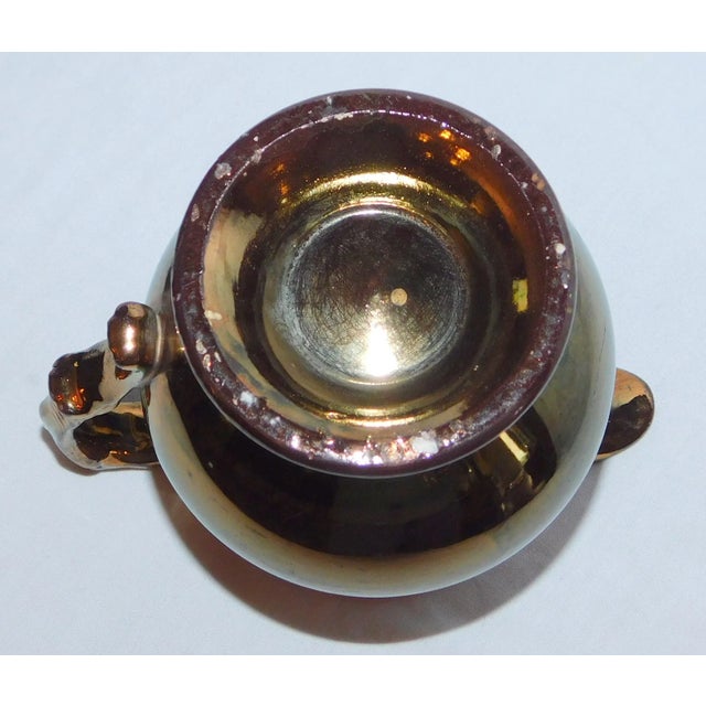 Ceramic Antique English Copper Lustre Creamer For Sale - Image 7 of 8