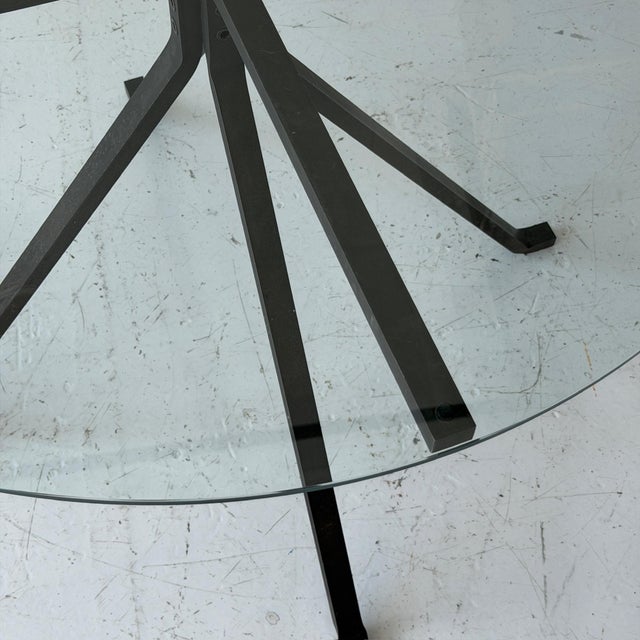 c. 1980s. Italy. Glass top with metal base.