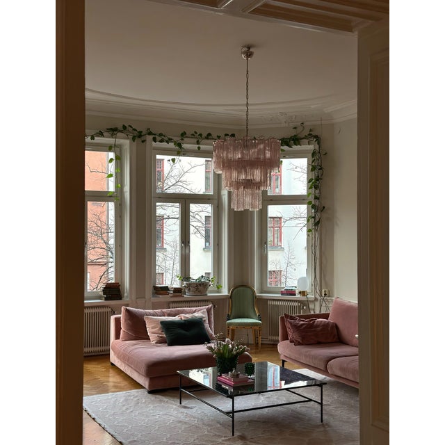 Pink Pink Murano Glass Tronchi Chandelier For Sale - Image 8 of 12