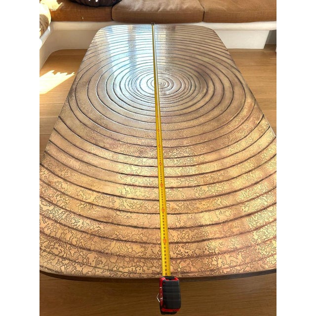 Black Low Table Texturized Brass Top in the style of Ado Chale, France, 1970 For Sale - Image 8 of 16