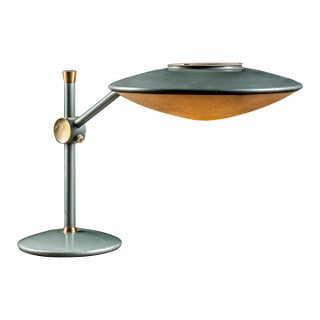 Space Age Adjustable "Model 2008" Flying Saucer Desk Lamp in Blue by Dazor For Sale