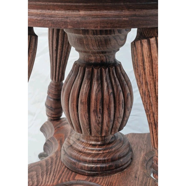 Antique Victorian Lyon & Healy Piano Stool Swivel Adjustable Cast Iron 1890s For Sale In Los Angeles - Image 6 of 16