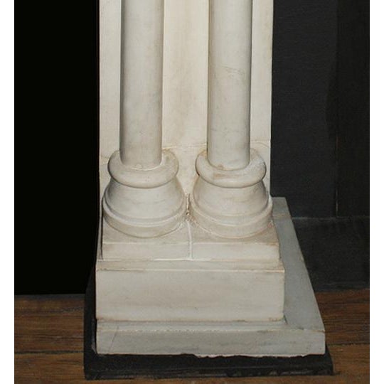 White Marble Fireplace Mantel - Georgian Style - 19th Century For Sale In New York - Image 6 of 11