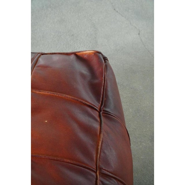 Mid-Century Modern Moroccan Patchwork Leather Ottoman, 1970s For Sale - Image 12 of 18