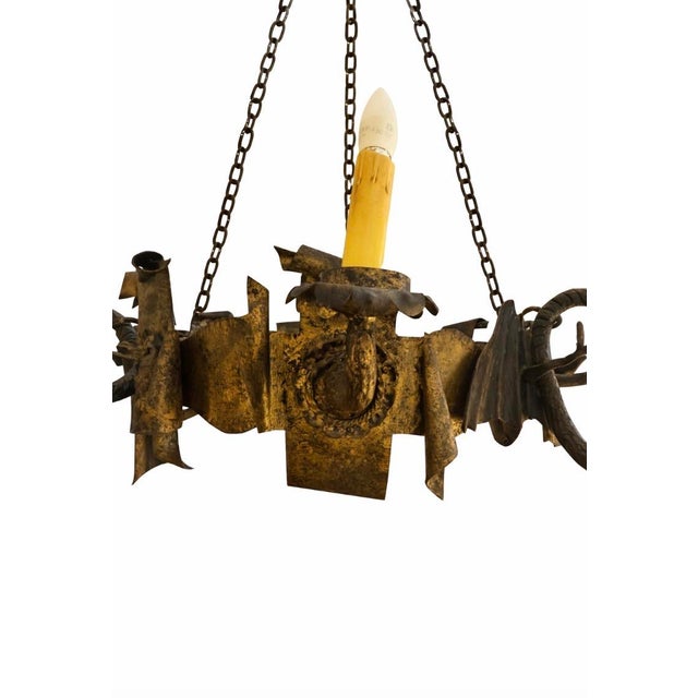 Gothic Vintage Gothic Revival Dragon Chandelier | Hand-Forged Iron Fantasy Lighting | 44” Diameter For Sale - Image 3 of 7
