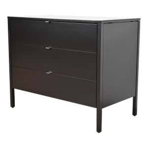 Florence Knoll Mid-Century Modern Black Lacquered Chest of Drawers, Newly Refinished
