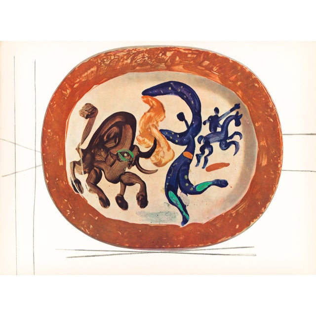 Abstract "Ceramiqués De Picasso" (Ceramics) 1948 True First Edition Prints - Bulls - Set of 3 For Sale - Image 3 of 4