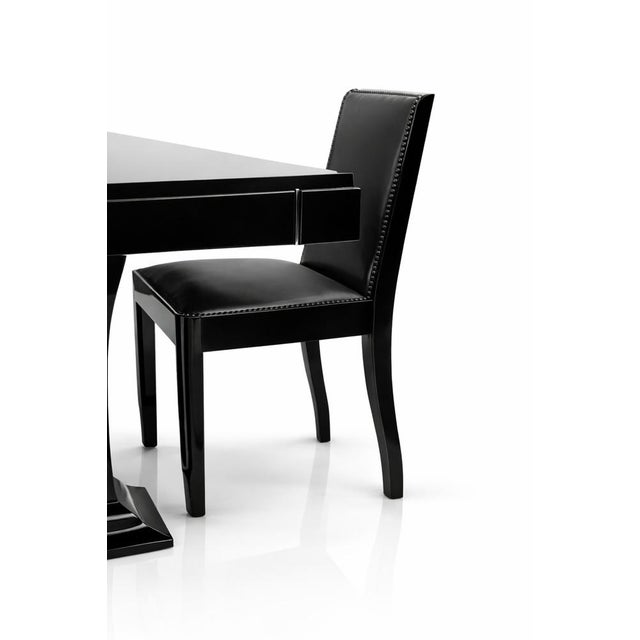 Wood Art Deco Black Lacquer Dining Table with Extensions, 1930s For Sale - Image 7 of 12