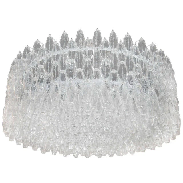 Transparent Monumental Handblown Smoked Murano Glass Polyhedral Chandelier by Venini For Sale - Image 8 of 8