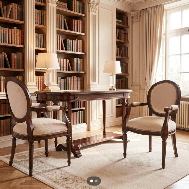 Curator Notes: This exceptional three-piece library suite seamlessly captures the intellectual depth and structured...