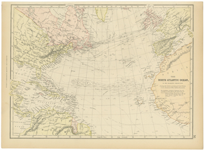 Map of the North Atlantic Ocean, 1882