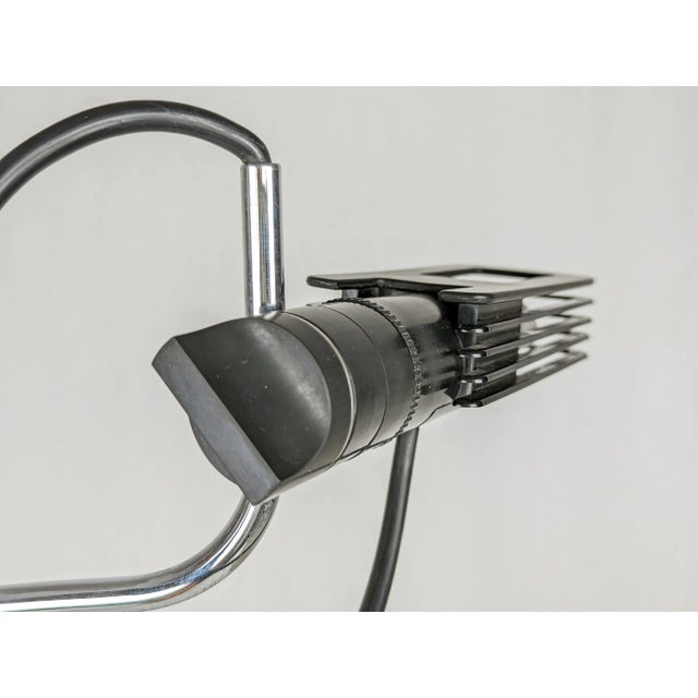 Alogena Adjustable Table Lamp in Black Plastic and Chrome Plated Metal by B. Gecchelin for Oluce, 1970s For Sale - Image 6 of 12