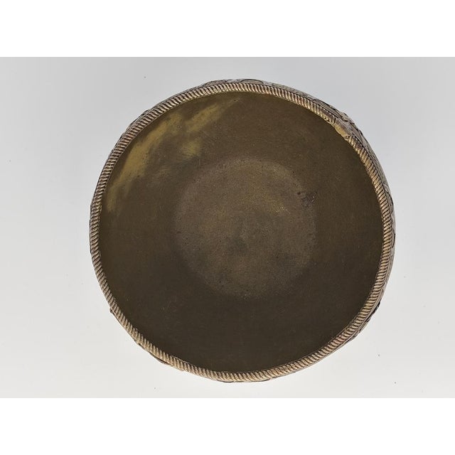 Gold African Art Benin Bronze Bowl Ashanti Bowl with Detailed Decorations, 1890s For Sale - Image 8 of 9