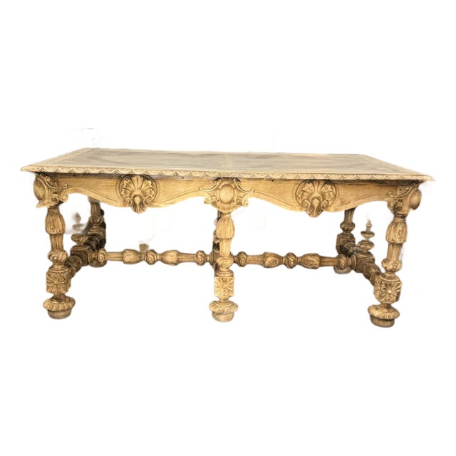 19th C. French Renaissance Walnut Library Table For Sale