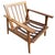Scandinavian Modern MCM Walnut Framed Armchair With Striped Cushions For Sale In Los Angeles - Image 6 of 7