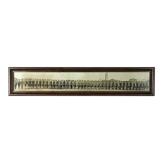 Antique Panoramic Military Photo of World War I Unnamed American Unit, Framed For Sale