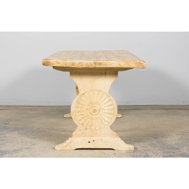 Late 19th Century French Provincial Bleached Pine Monastery Dining Table For Sale - Image 13 of 18