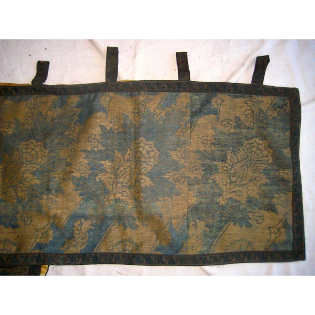 Antique Fortuny Set of Curtains-Drapes and Valence For Sale - Image 16 of 17