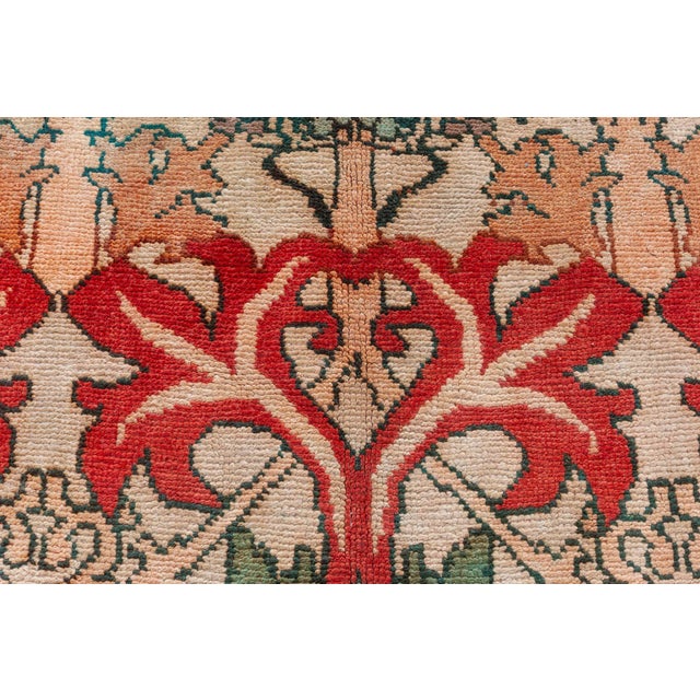 Ivory Doris Leslie Blau Vintage Irish Arts & Crafts Floral Ivory Hand-Knotted Wool Rug For Sale - Image 8 of 8