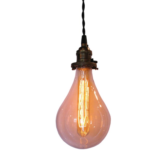 Contemporary Light Bulb Glass Shade Pendant Chairish